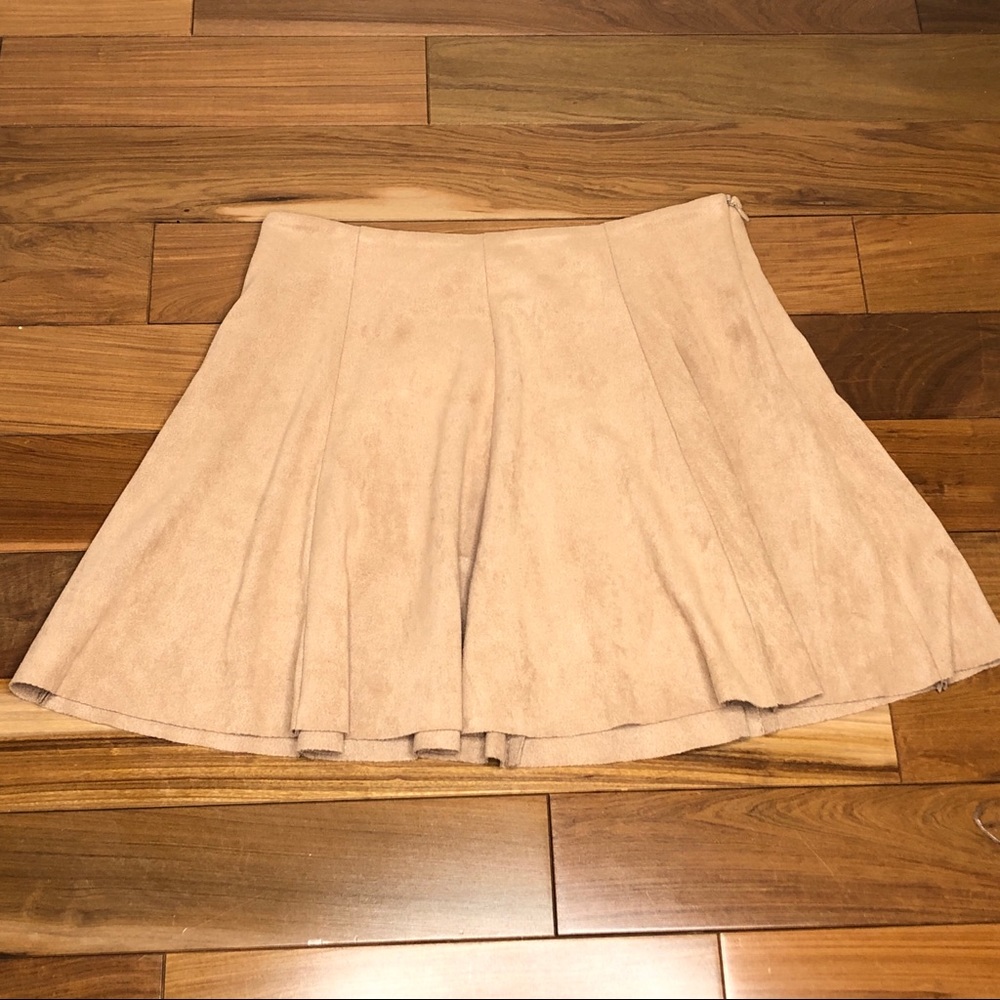 Suede mini skirt